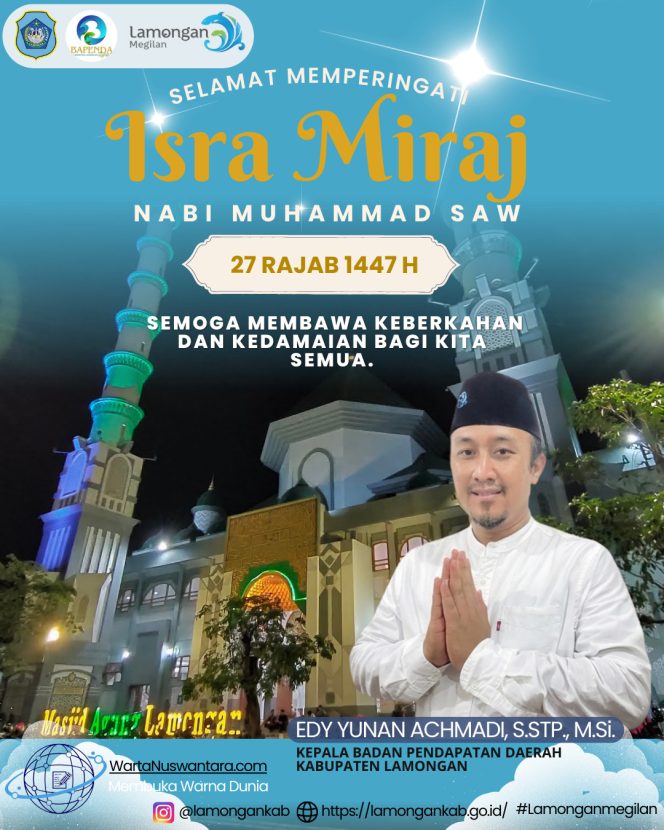 
					Ucapan peringatan Isro’ Mi’roj Nabi Muhammad SAW, 1447 H/2026