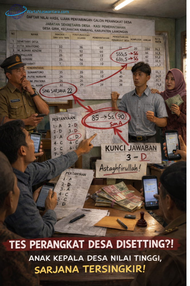 
					Dugaan Skandal Seleksi Perangkat Desa Girik, Nilai Sarjana Anjlok, Anak Kades Melonjak Tajam