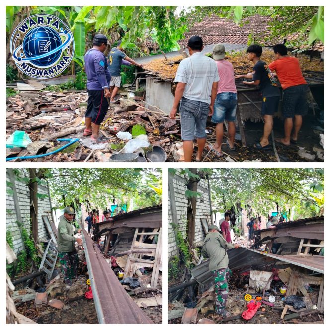 
					Warga dibantu Babinsa Sigap Evakuasi Rumah Warga yang Roboh Akibat Angin Kencang